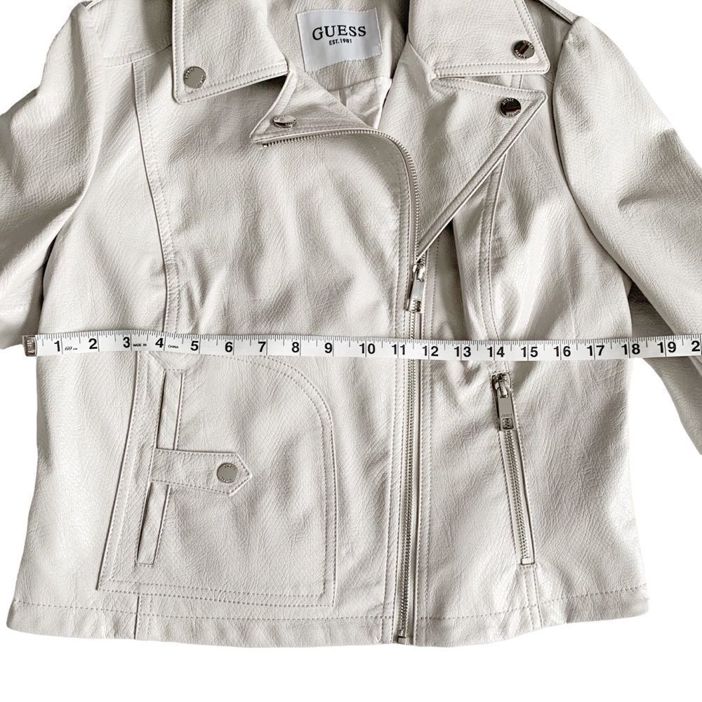 GUESS Faux Leather Crop Moto Jacket! - Picture 5 of 11